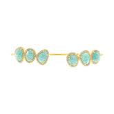 0.39ct Diamond & 5.07ct Amazonite 14k Yellow Gold Bangle